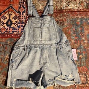 NWT Wild Fable Light Denim Cut Off Overalls